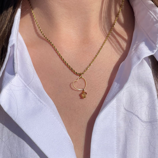 VINTAGE HEART PENDANT NECKLACE